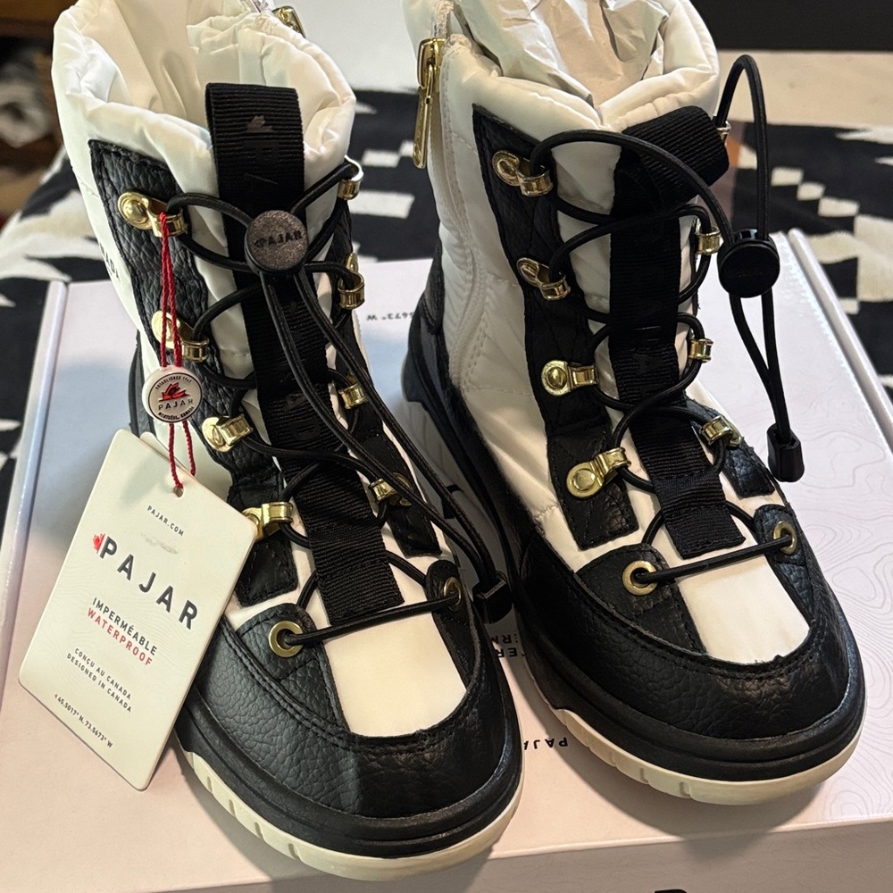 Pajar Kids Celion Black and White Boots